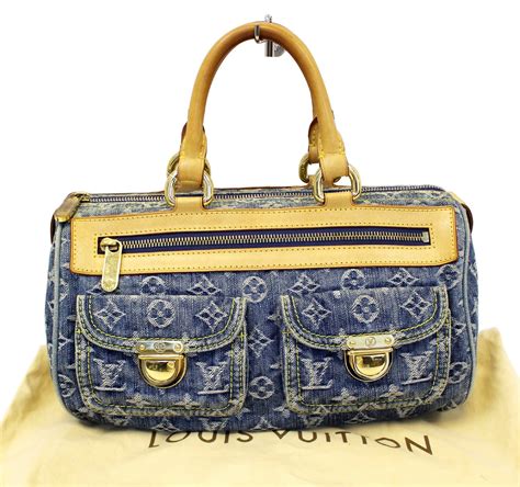 louis vuitton logo bleu|louis vuitton blue denim bag.